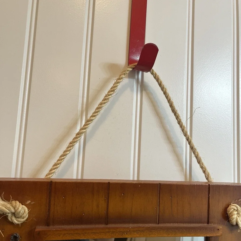 Vintage Wooden Sailor Theme Mirror 3D With Hooks 19.5x13.25